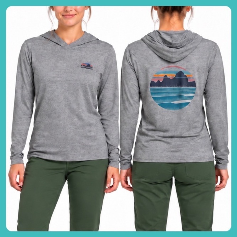 Patagonia Capilene Cool Daily Hoodie Women Small Gray Heather Polyester Athletic